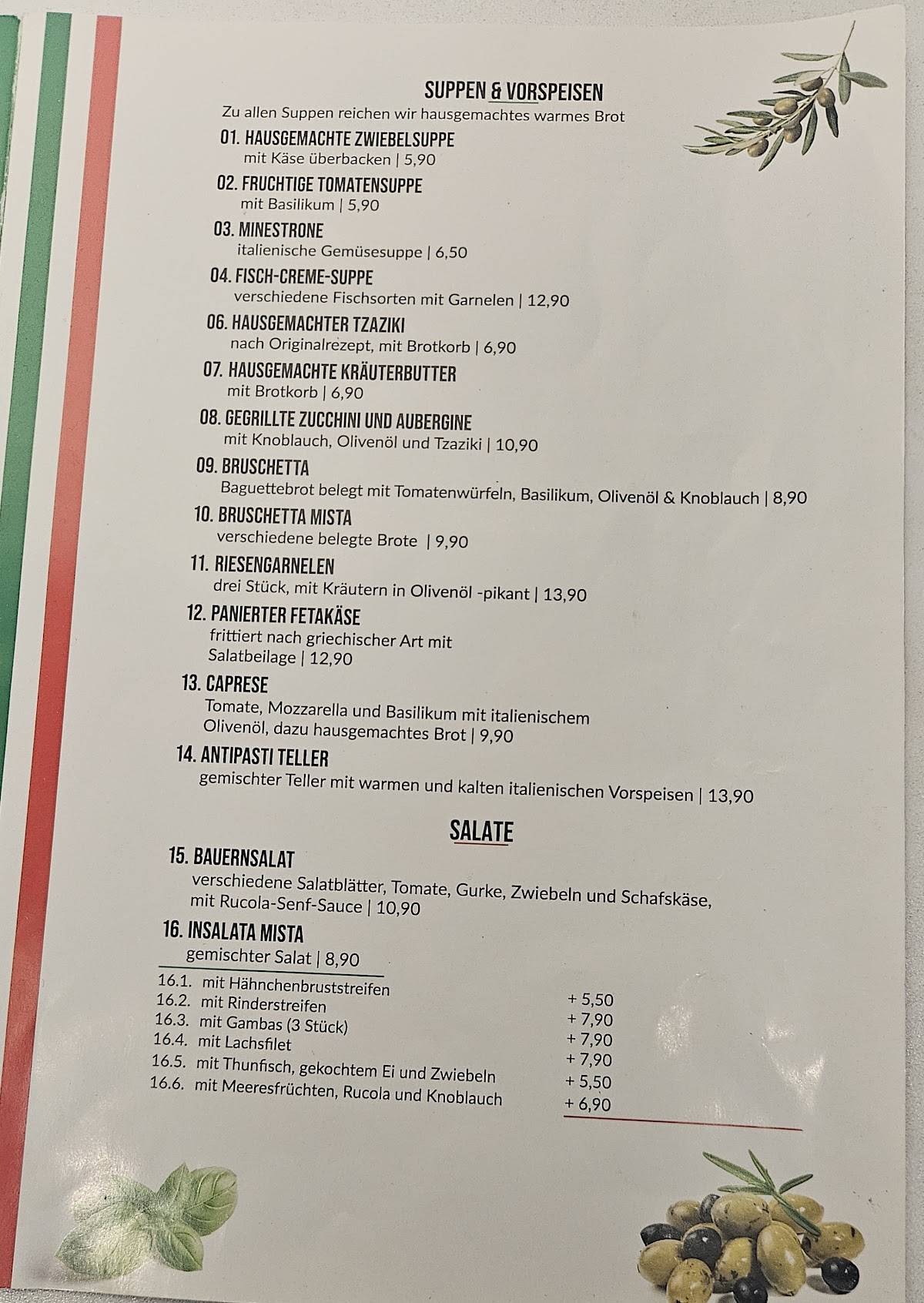 Restaurant Rimini меню