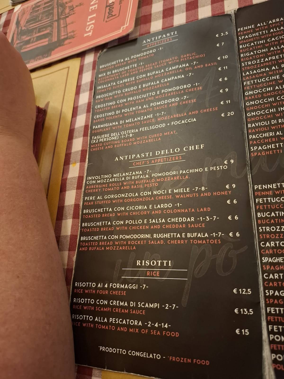 Ristorante Feelsgood меню