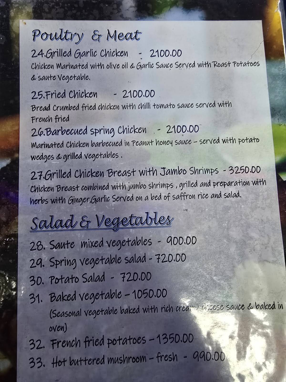 Sea Fish Restaurant меню