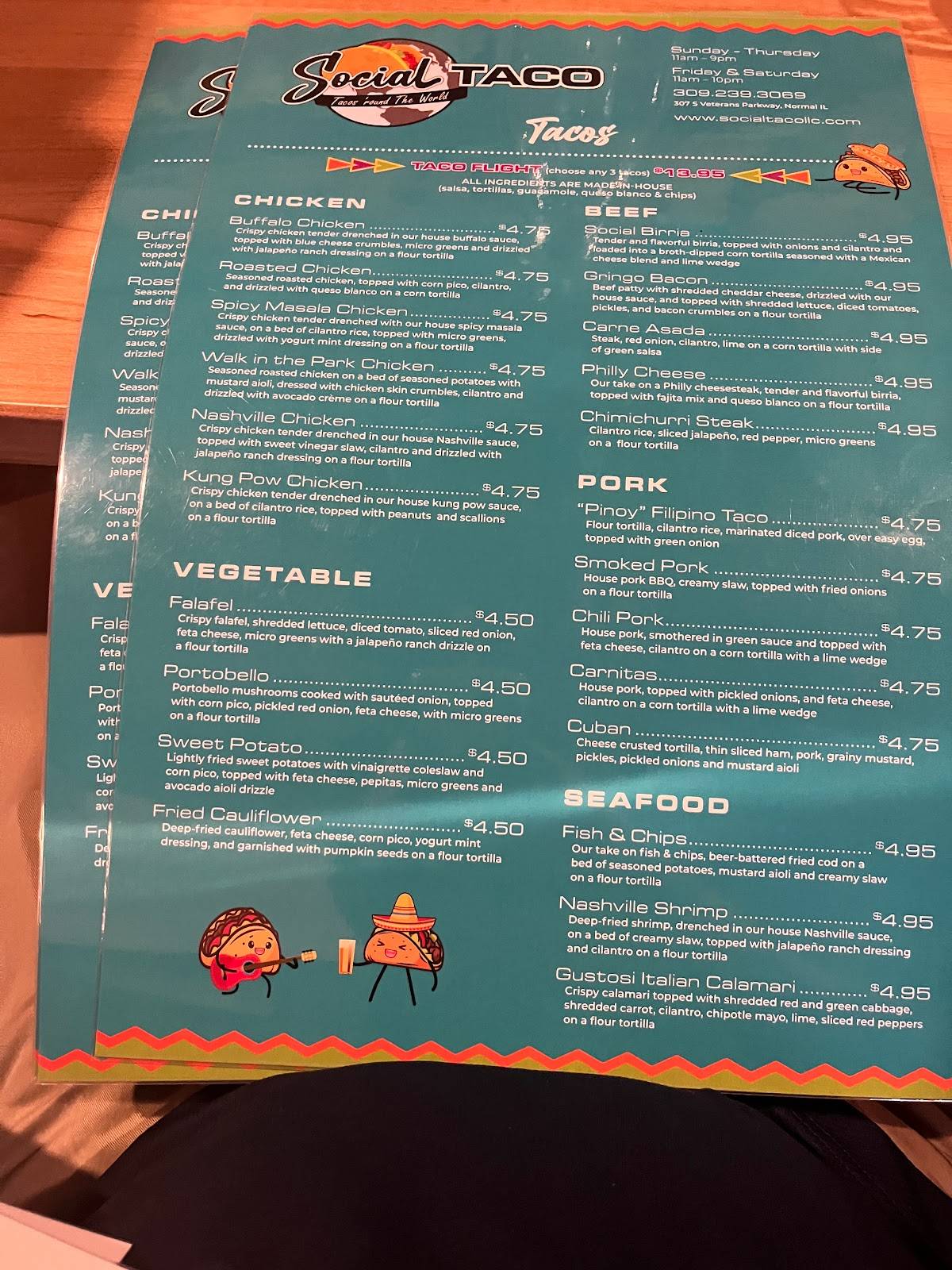 Social Taco меню