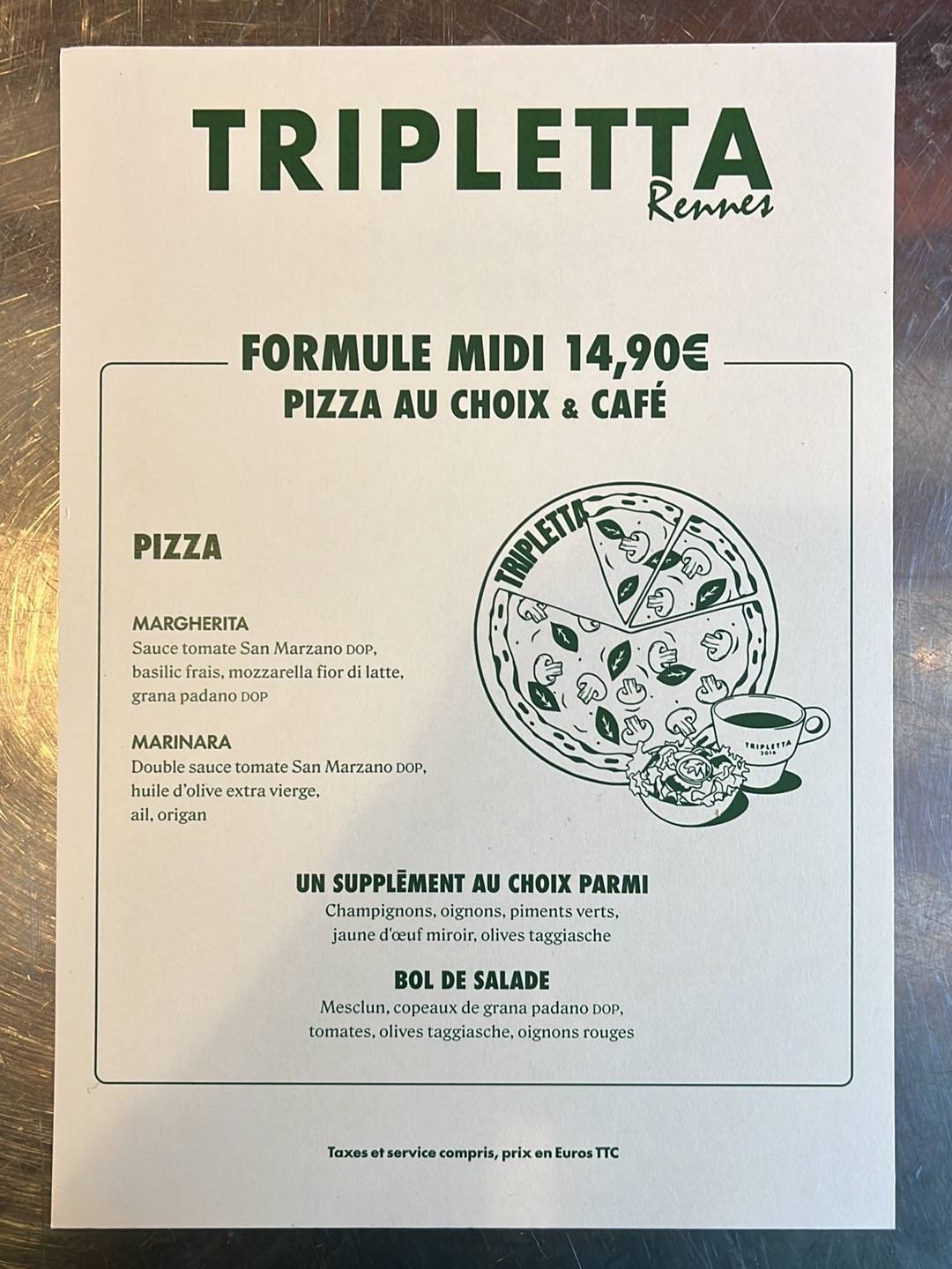 Tripletta Rennes меню