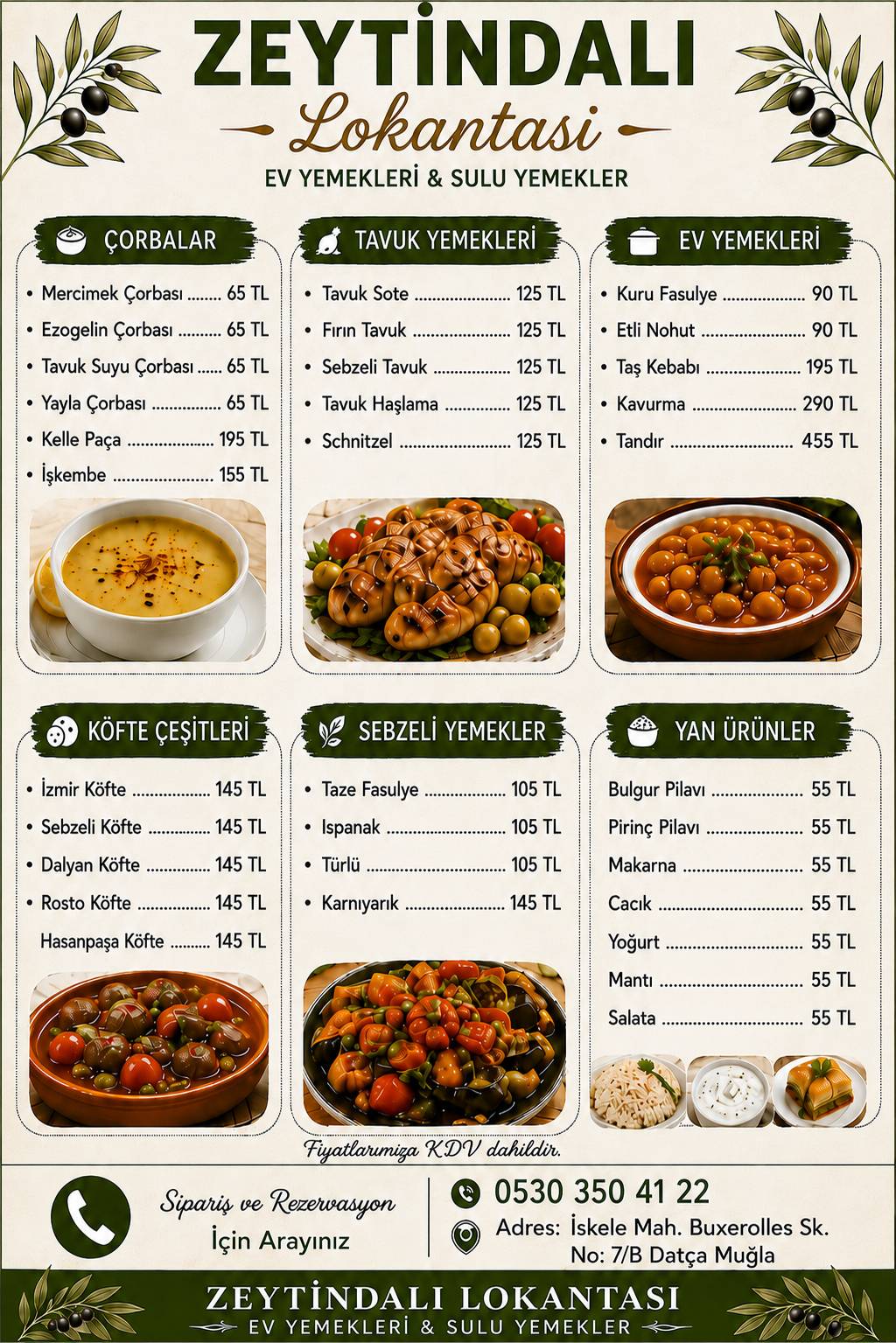 Zeytin Dalı Datça меню