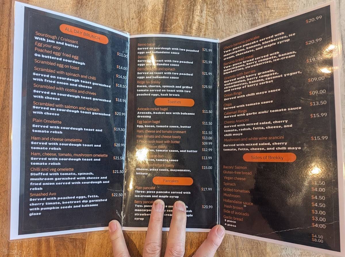 Ridge Cafe меню