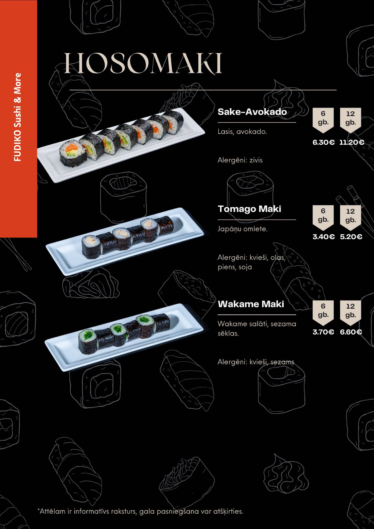 FUDIKO Sushi меню