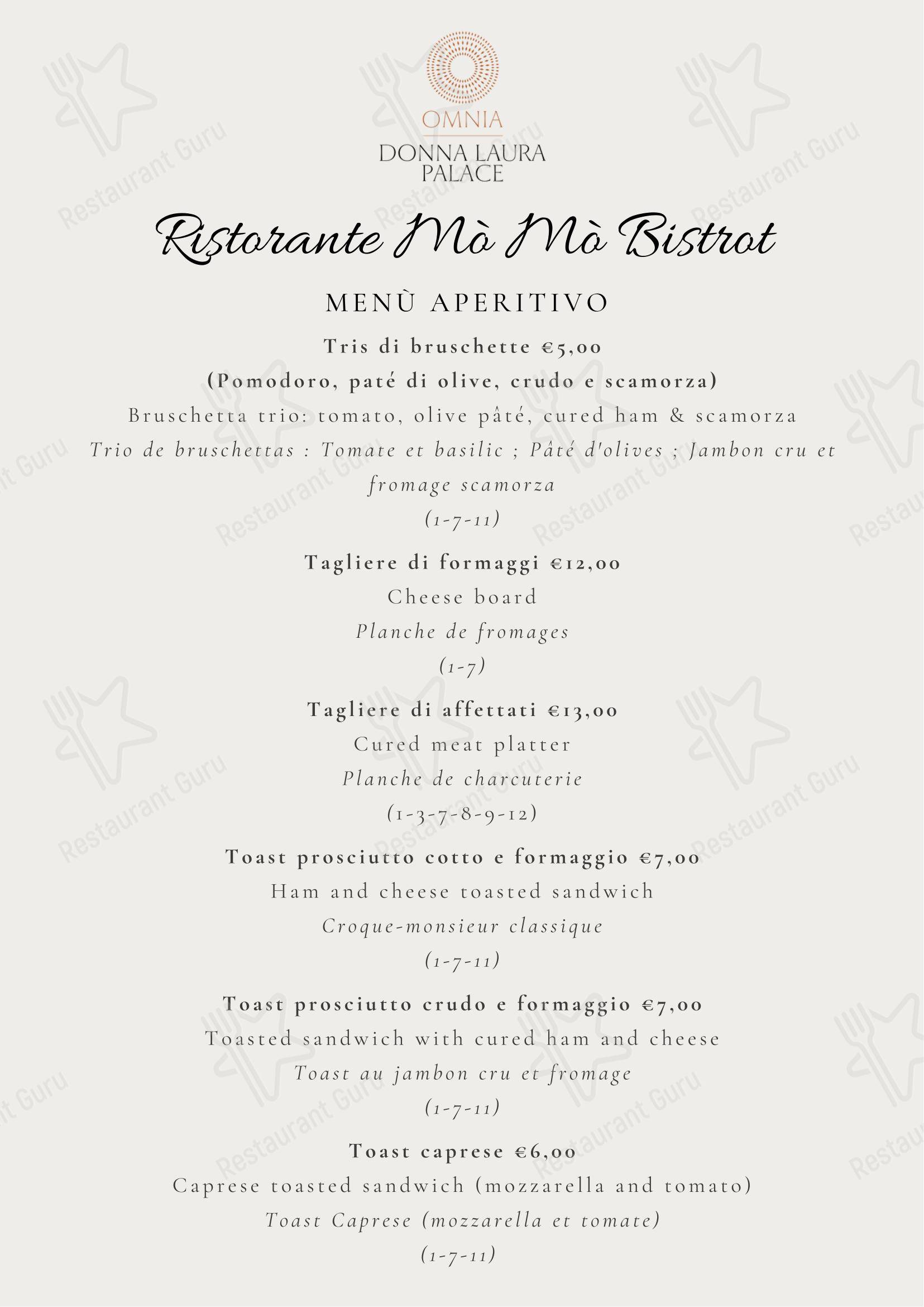 Меню ресторана Ristorante Bistrot 21 - Меню