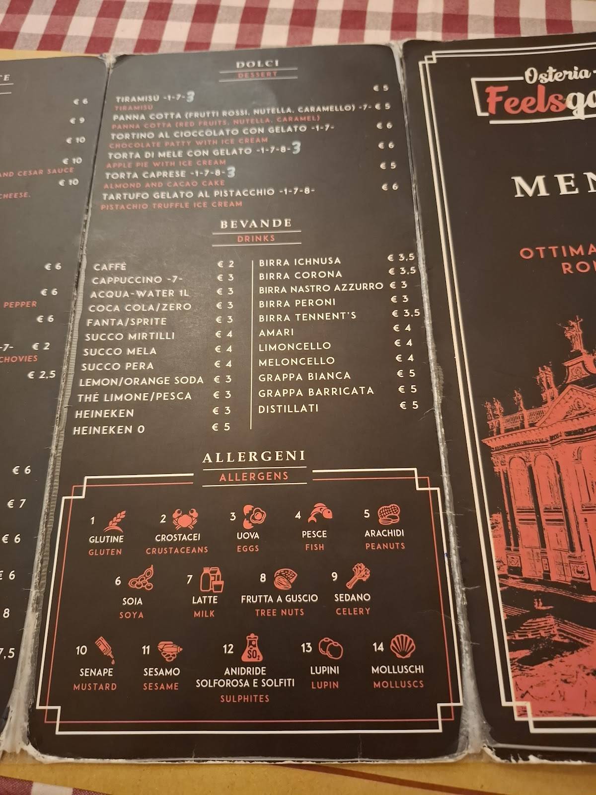 Ristorante Feelsgood меню