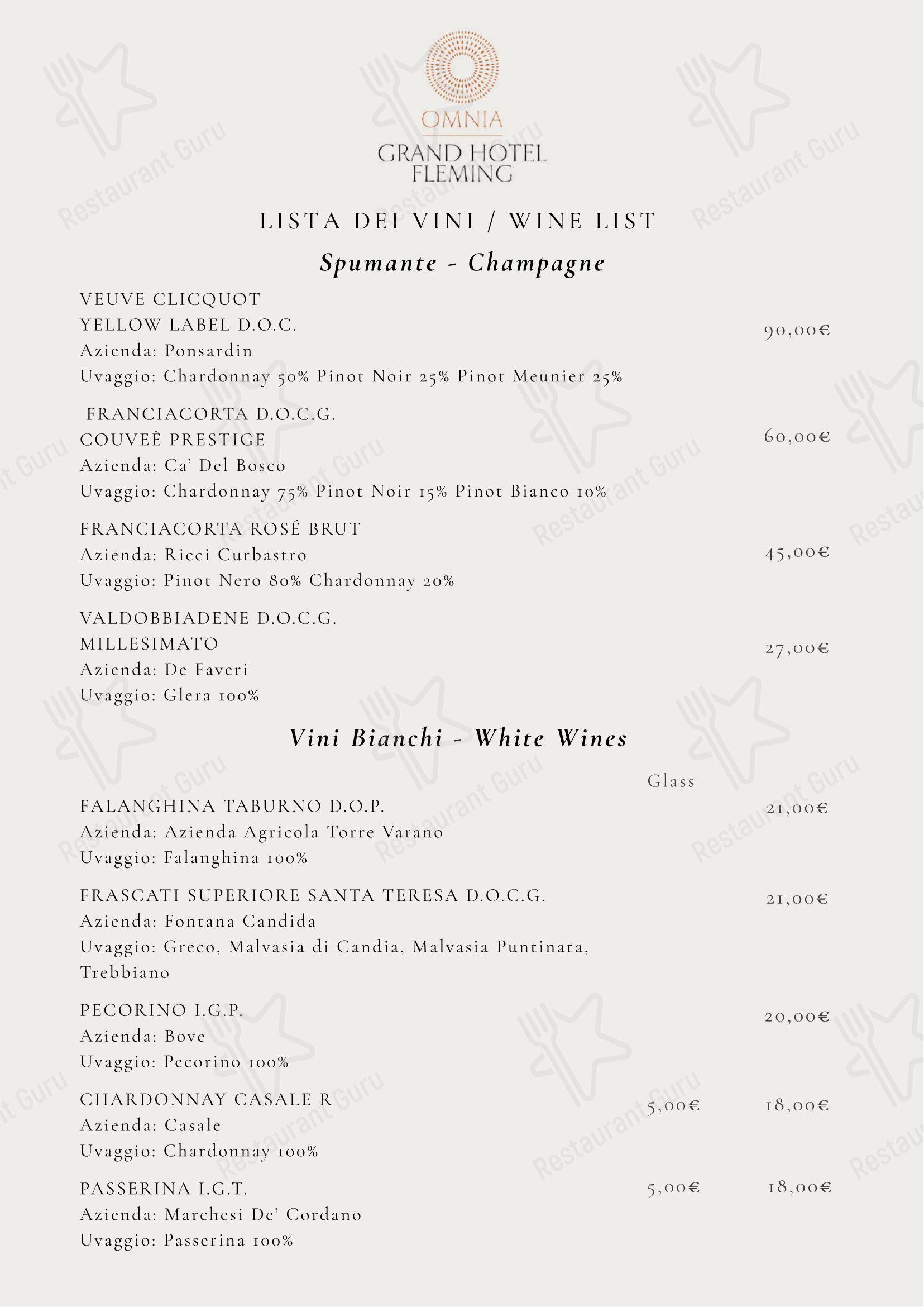 Меню ресторана Ristorante Gray's - Меню напитков