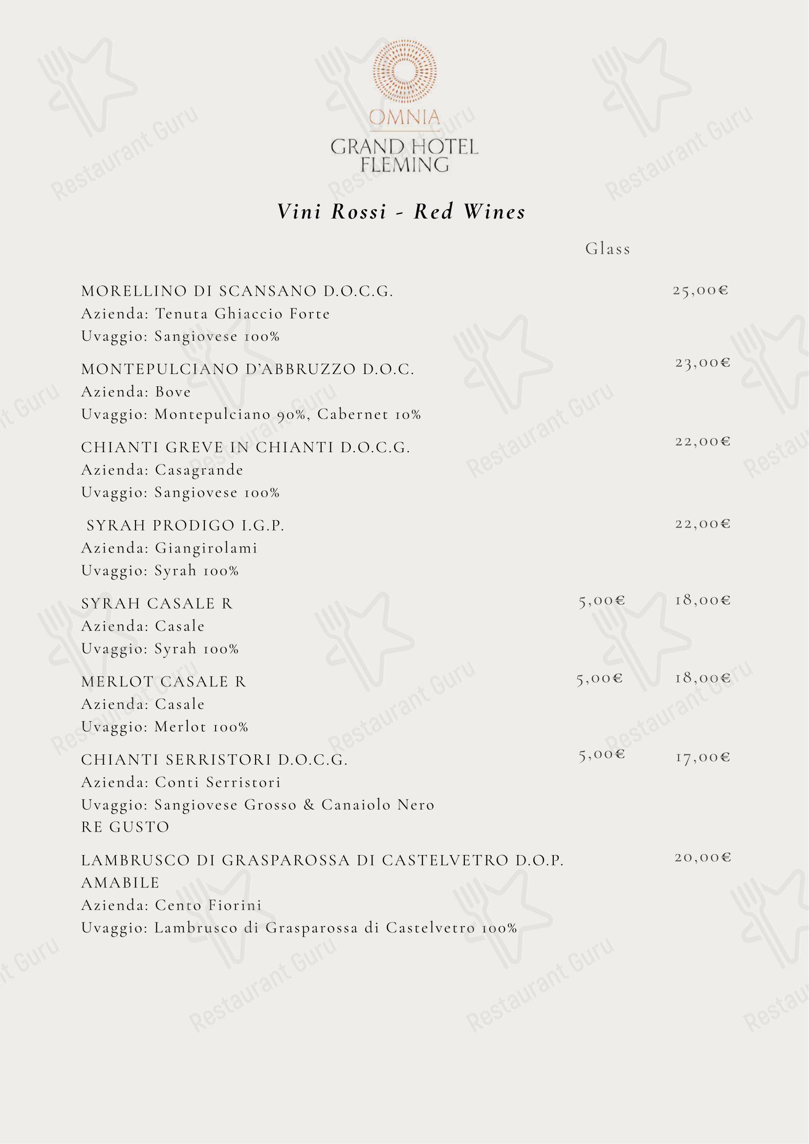 Меню ресторана Ristorante Gray's - Меню напитков