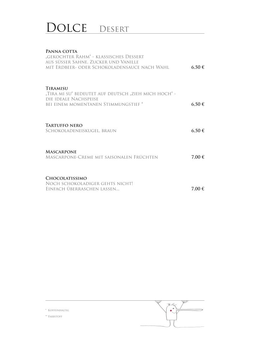 Ristorante Pinocchio Inh. Giuseppe Tedesco меню