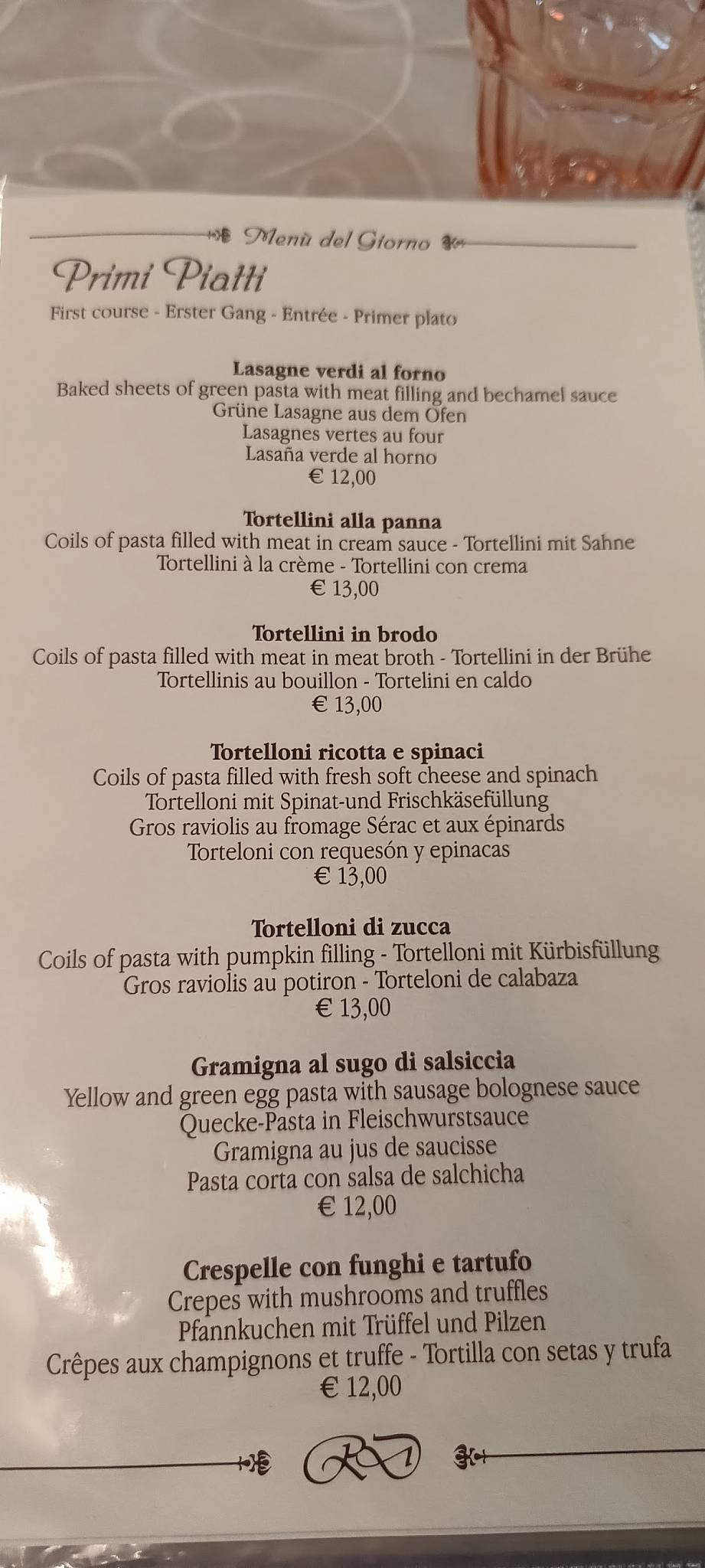 Ristorante da Danilo меню