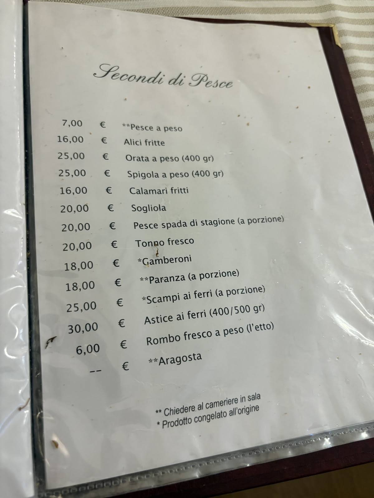 Ristorante da Franco Roma меню