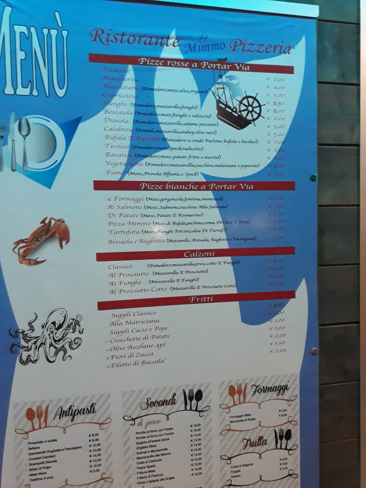 Ristorante "da Mimmo" меню