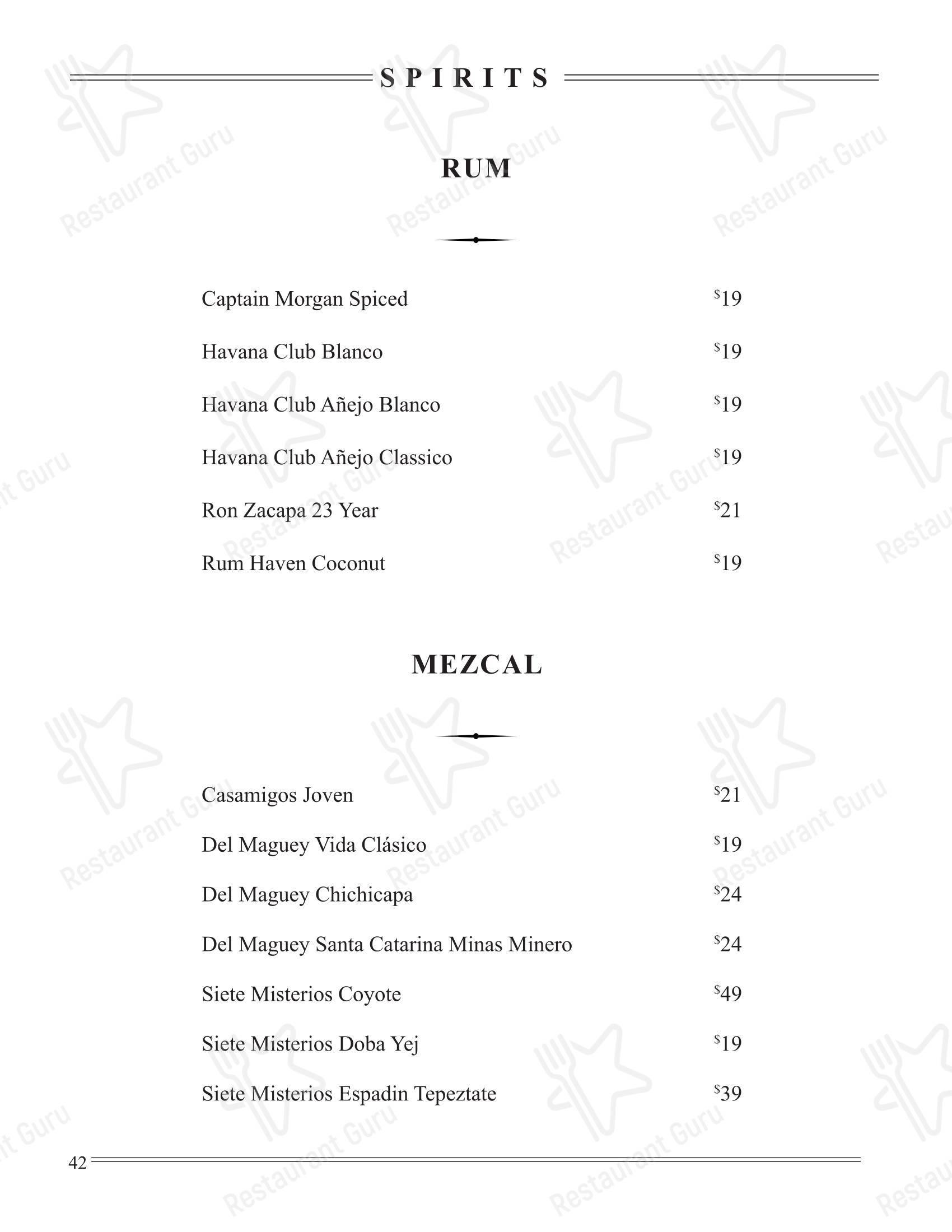 Меню паба и бара River Pointe Inn в Рамсоне