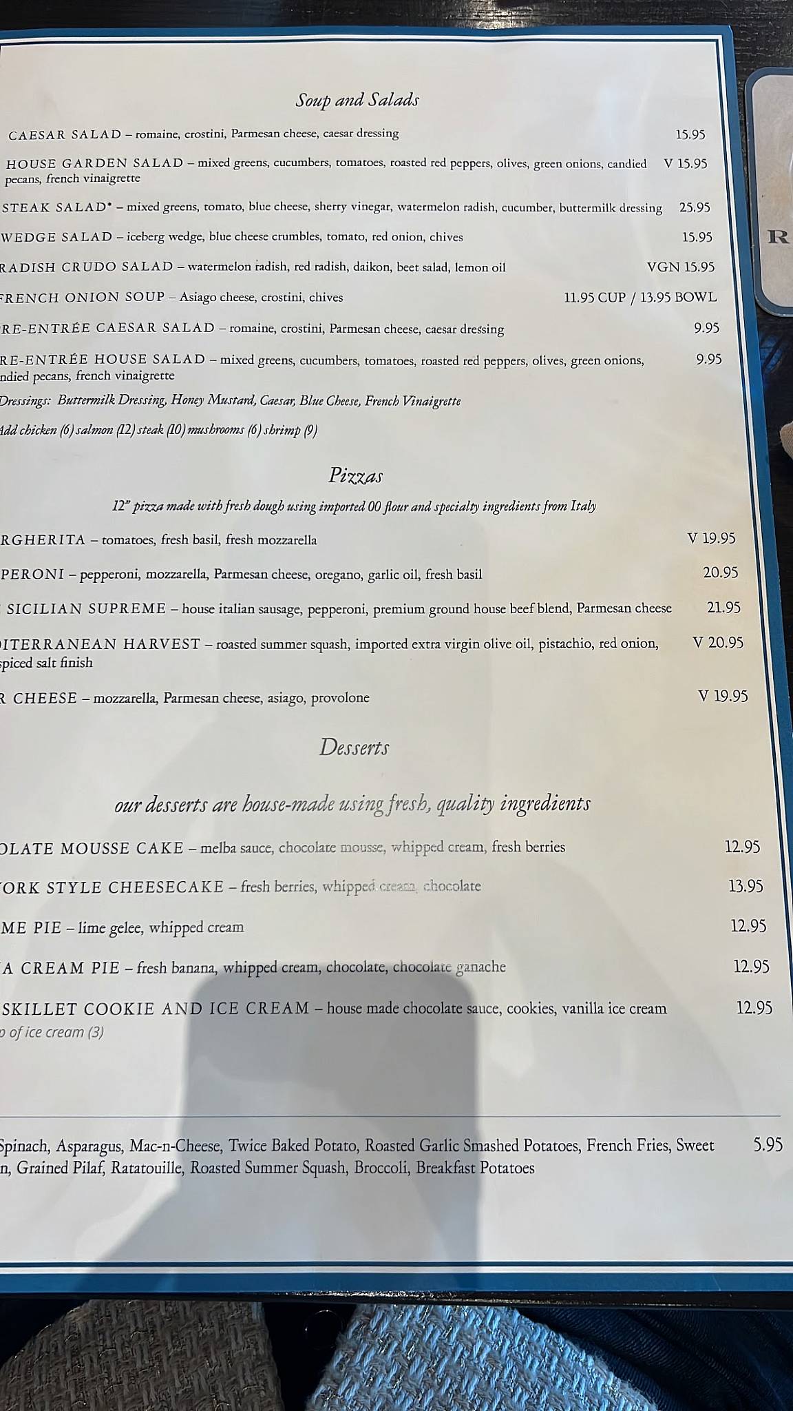 Riverdance Restaurant меню