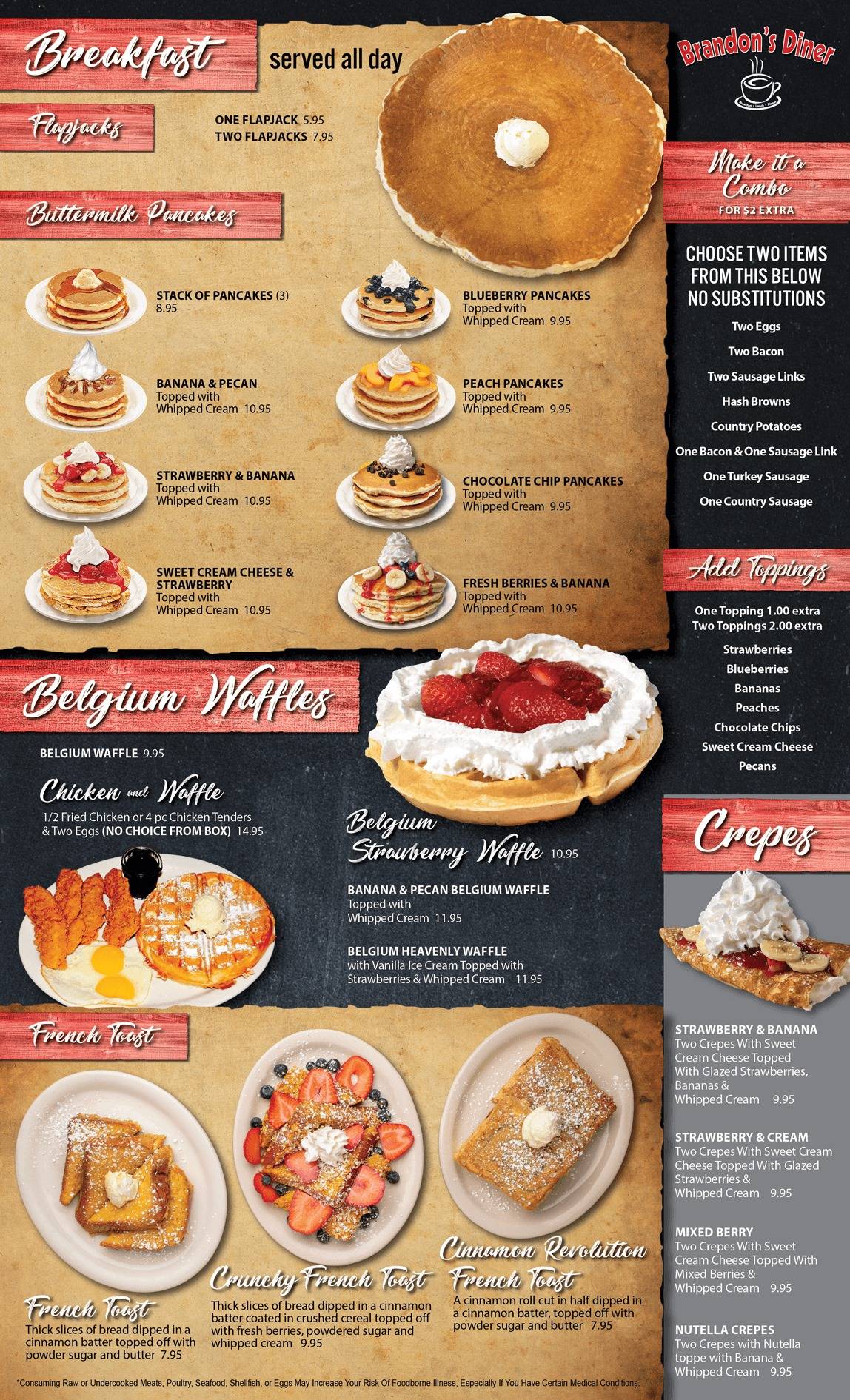 Brandon's Diner меню