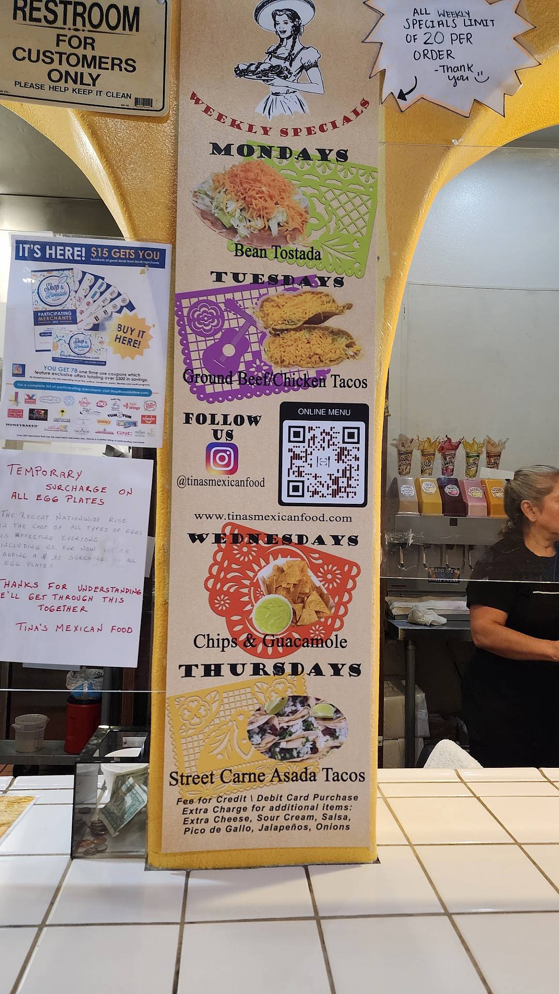 Tina's Mexican Food меню