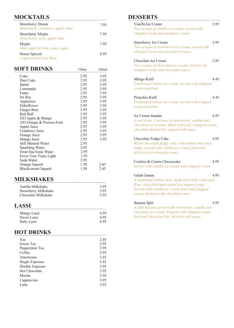 Ronaq Indian Restaurant, Comely Bank меню