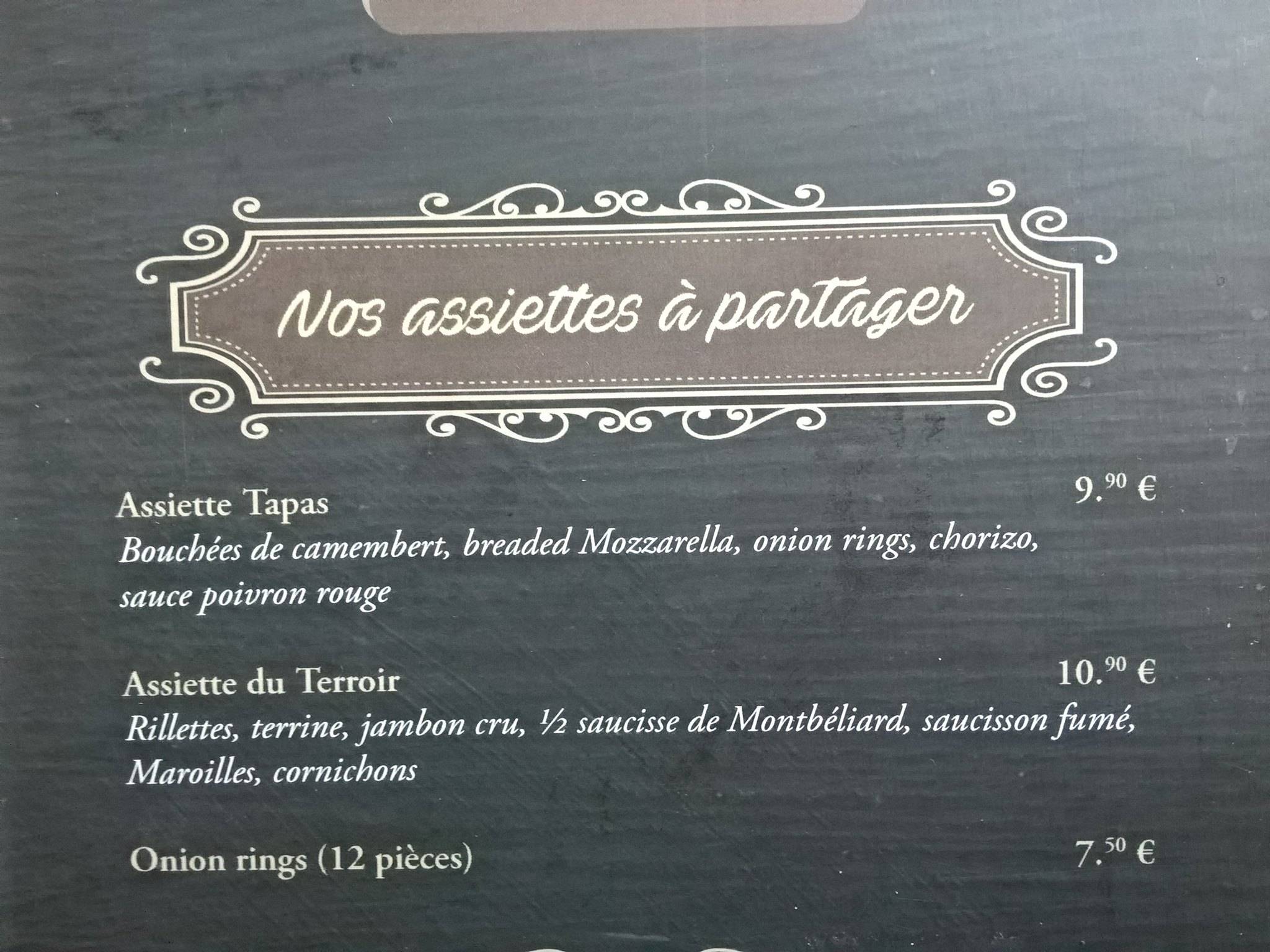 Restaurant Octobre Rouge меню