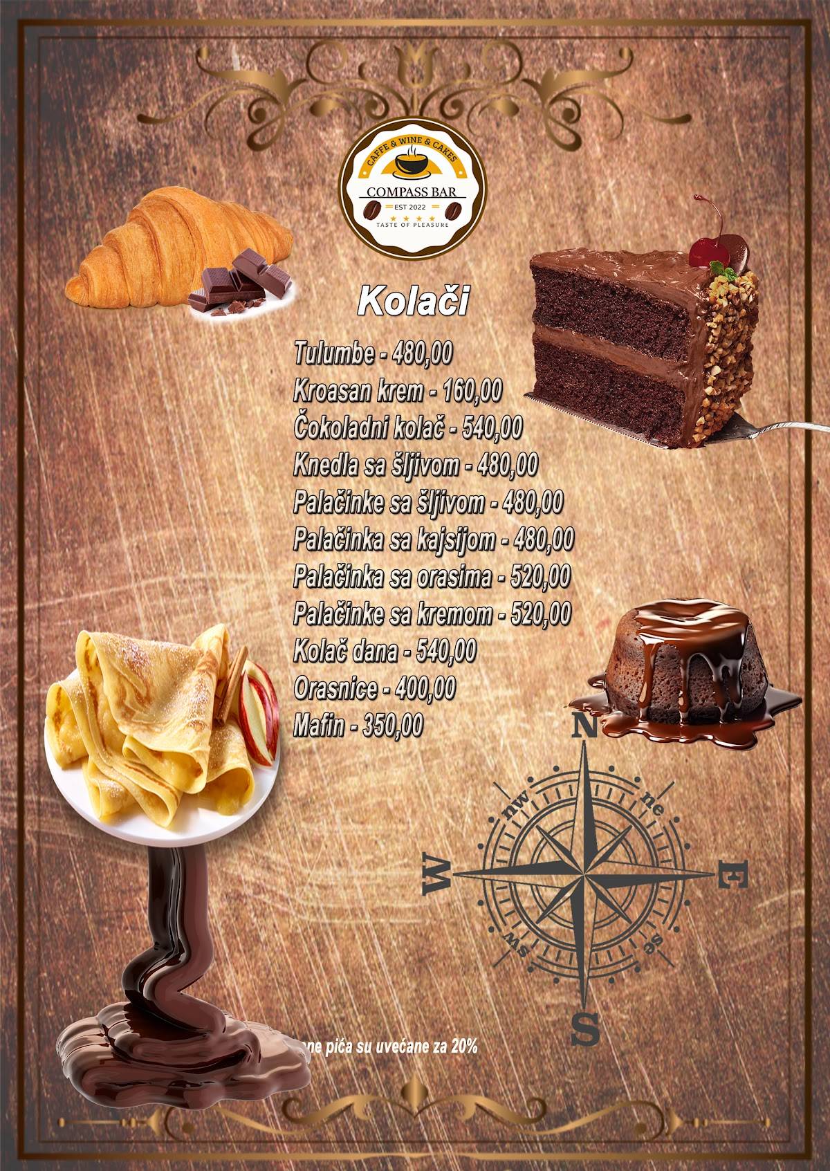 Caffe Pizza Bar Compass меню