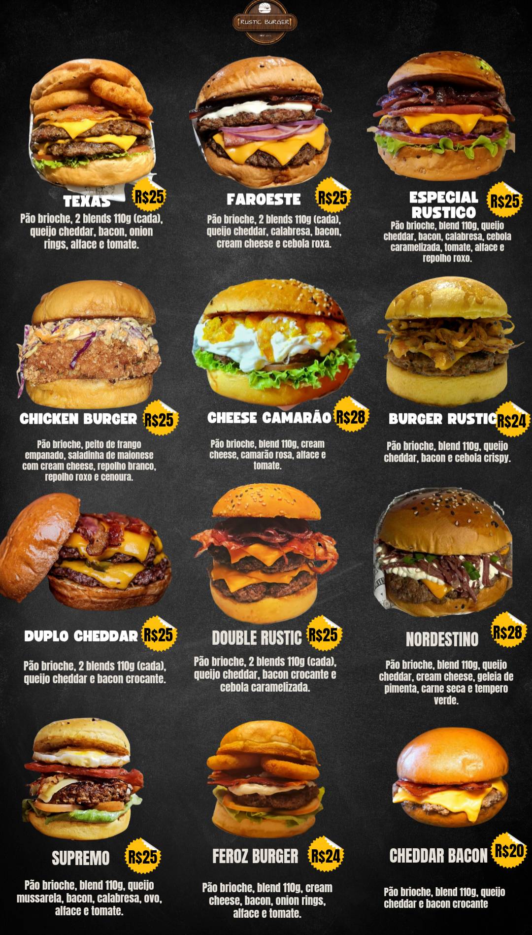 Rustic Burger меню