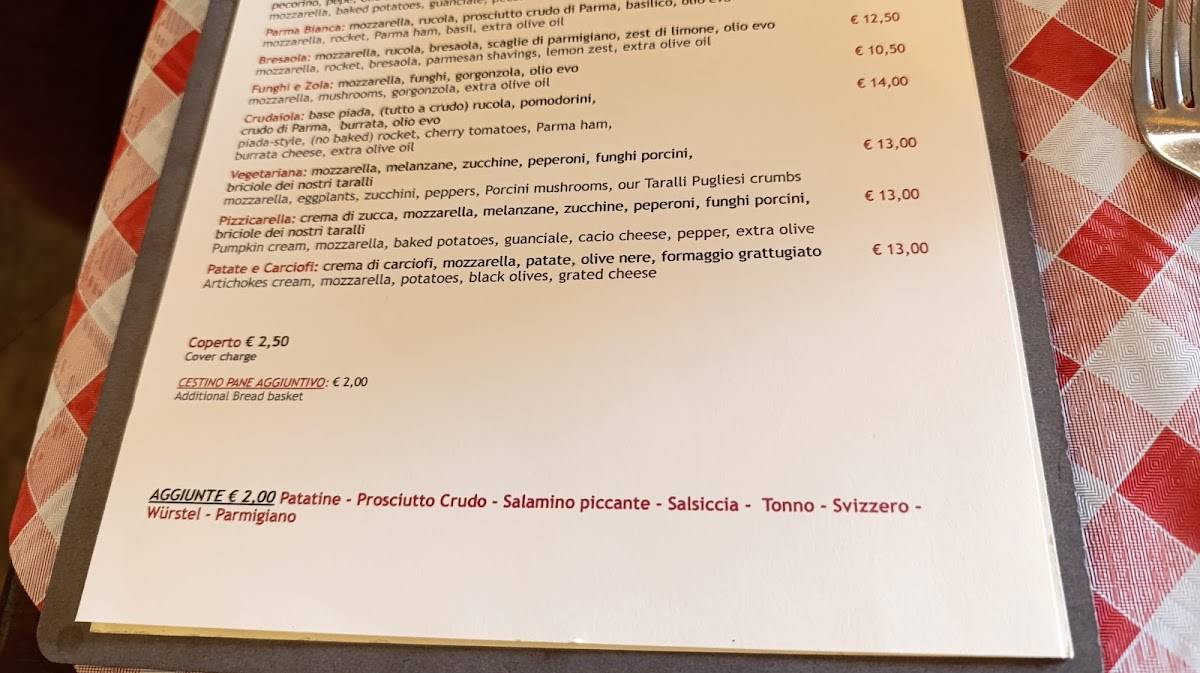 Rusticana 1971 меню