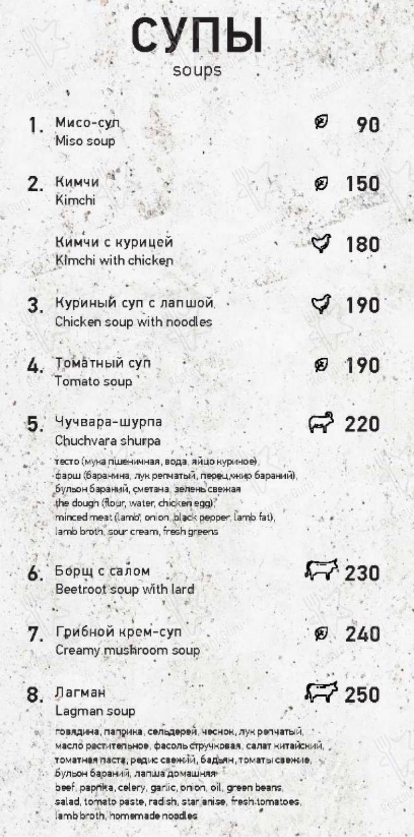 Взгляните на меню Дель Мар