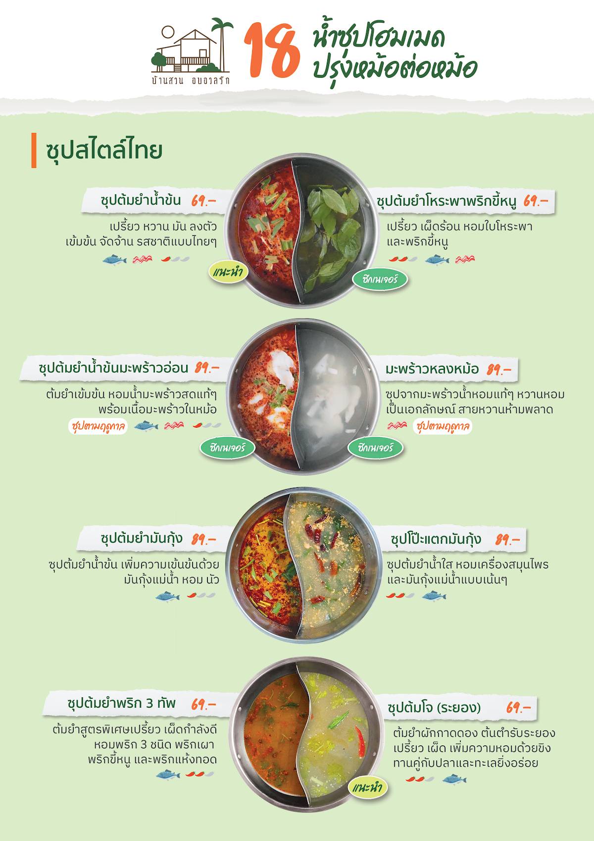 Baan Suan Op Uan Rak – Samrong меню