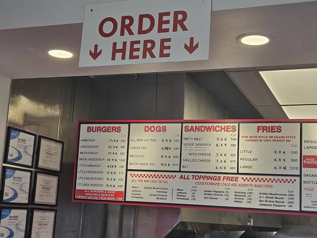 Five Guys меню