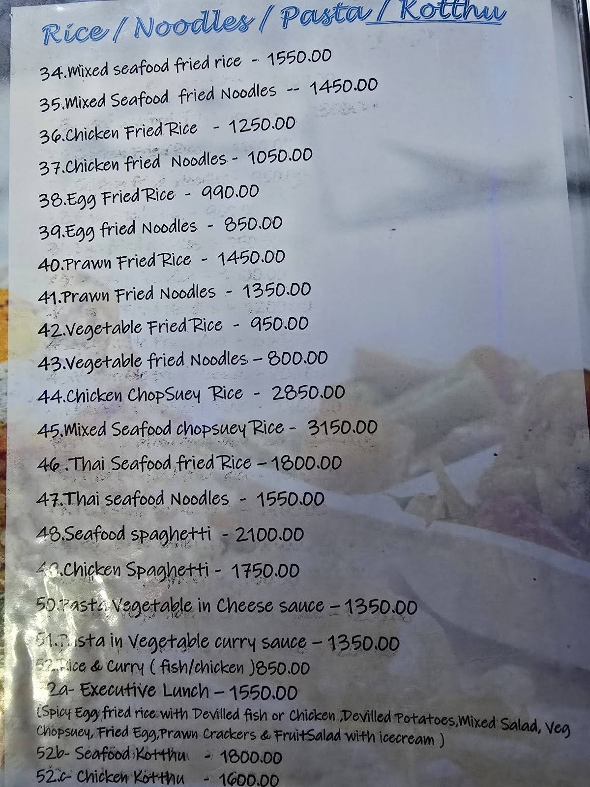 Sea Fish Restaurant меню