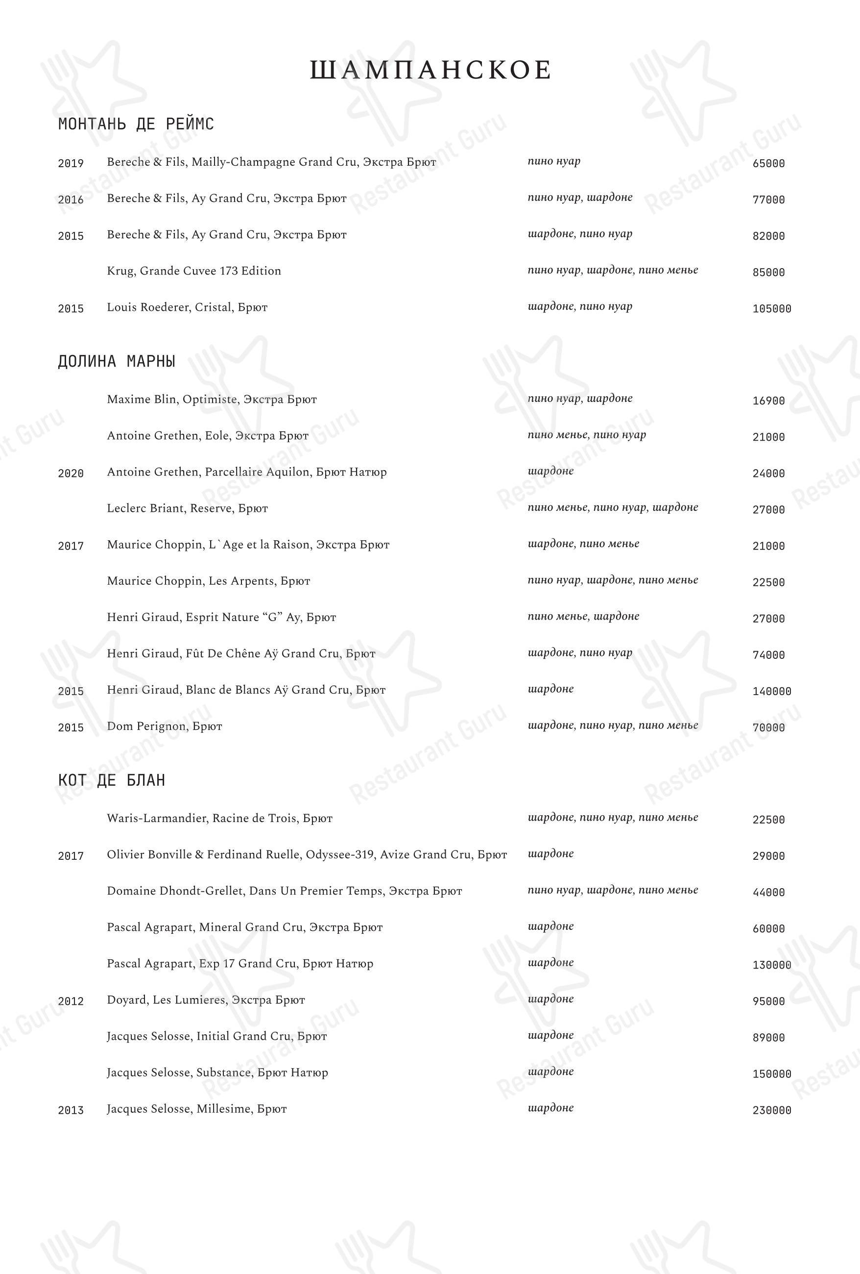 Lunch Menu ресторана Sea, Signora в Санкт-Петербурге