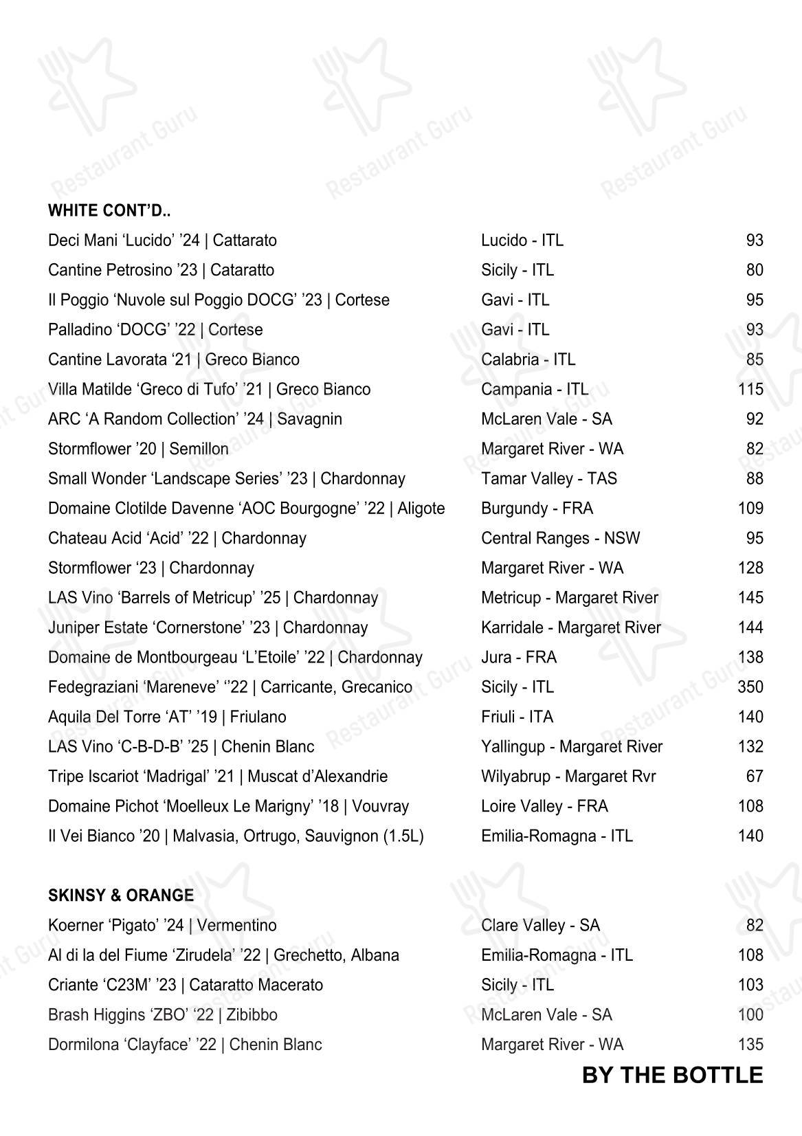 菜单 ресторана Shadow Bar & Kitchen