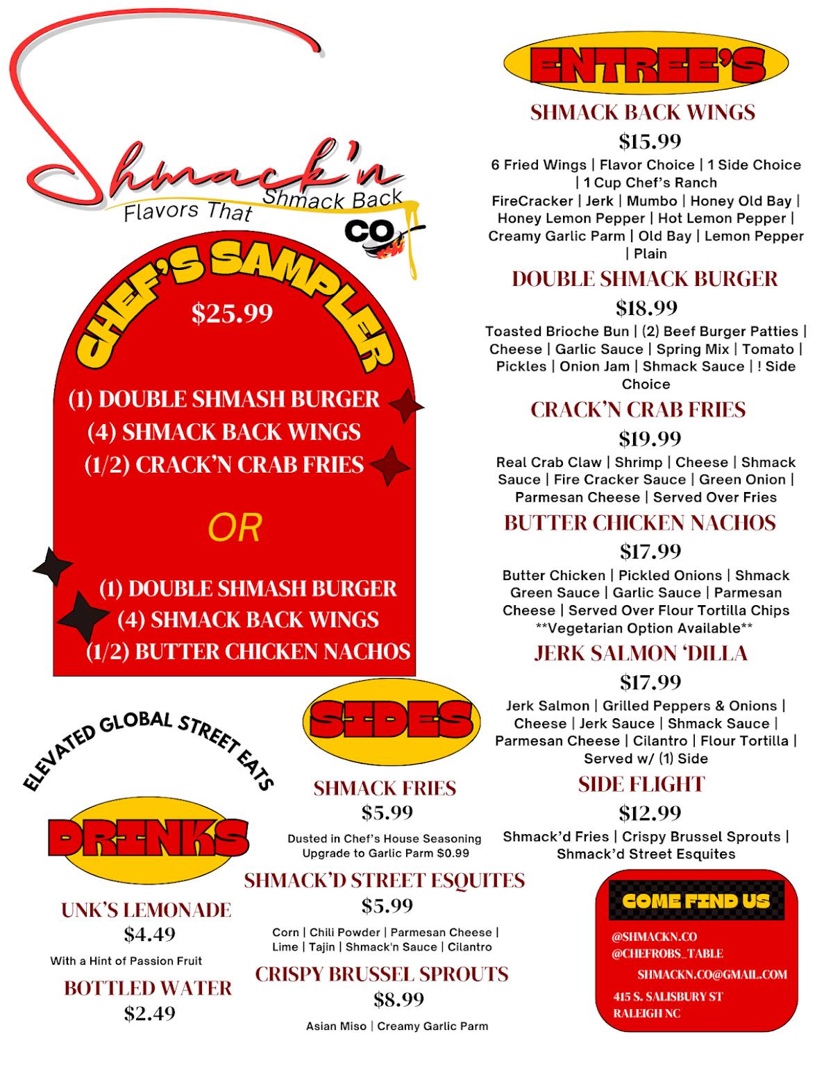 Shmack'n Co LLC меню