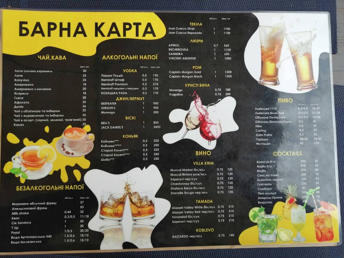 Shynok меню