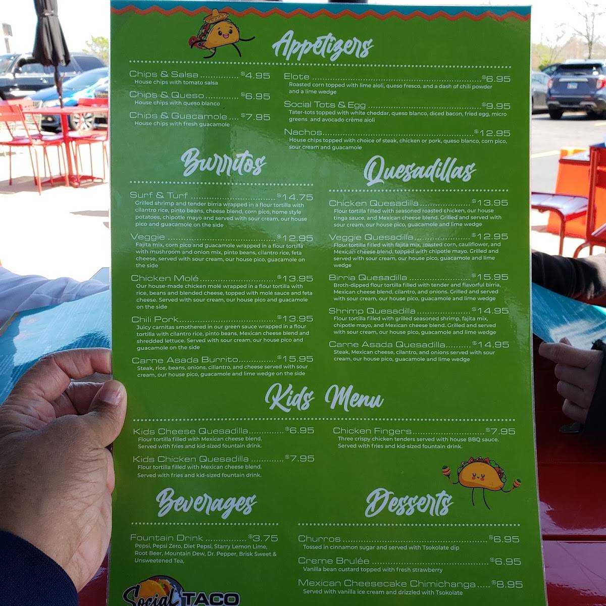 Social Taco меню