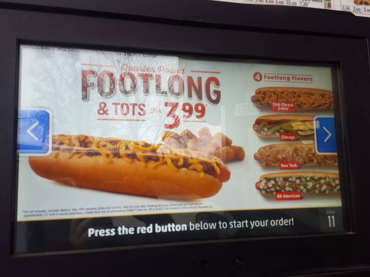 Sonic Drive-In меню