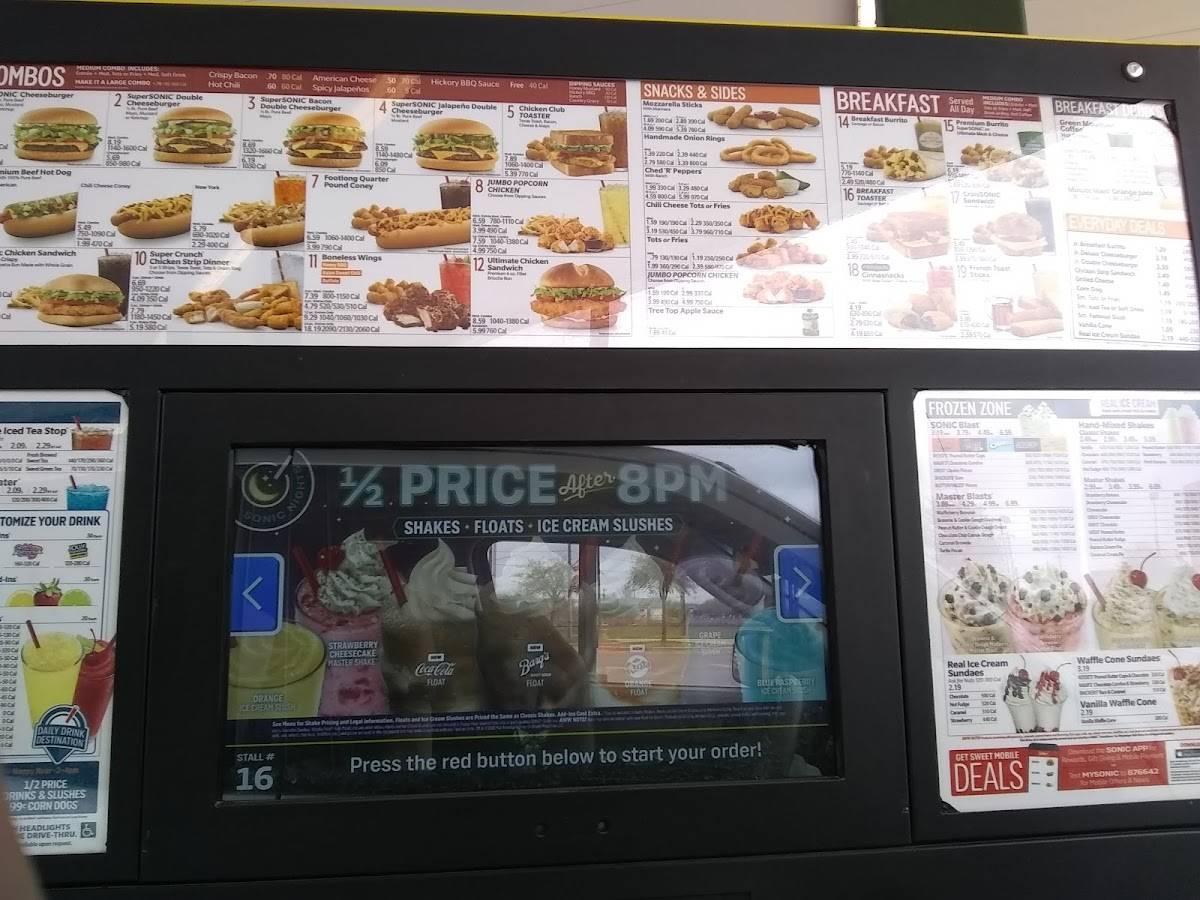 Sonic Drive-In меню