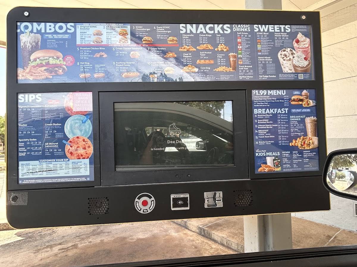 Sonic Drive-In меню