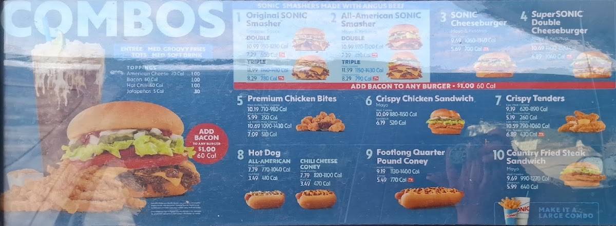 Sonic Drive-In меню