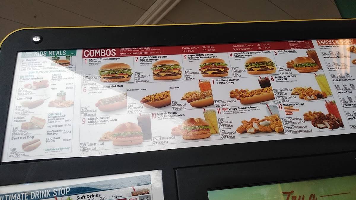 Sonic Drive-In меню