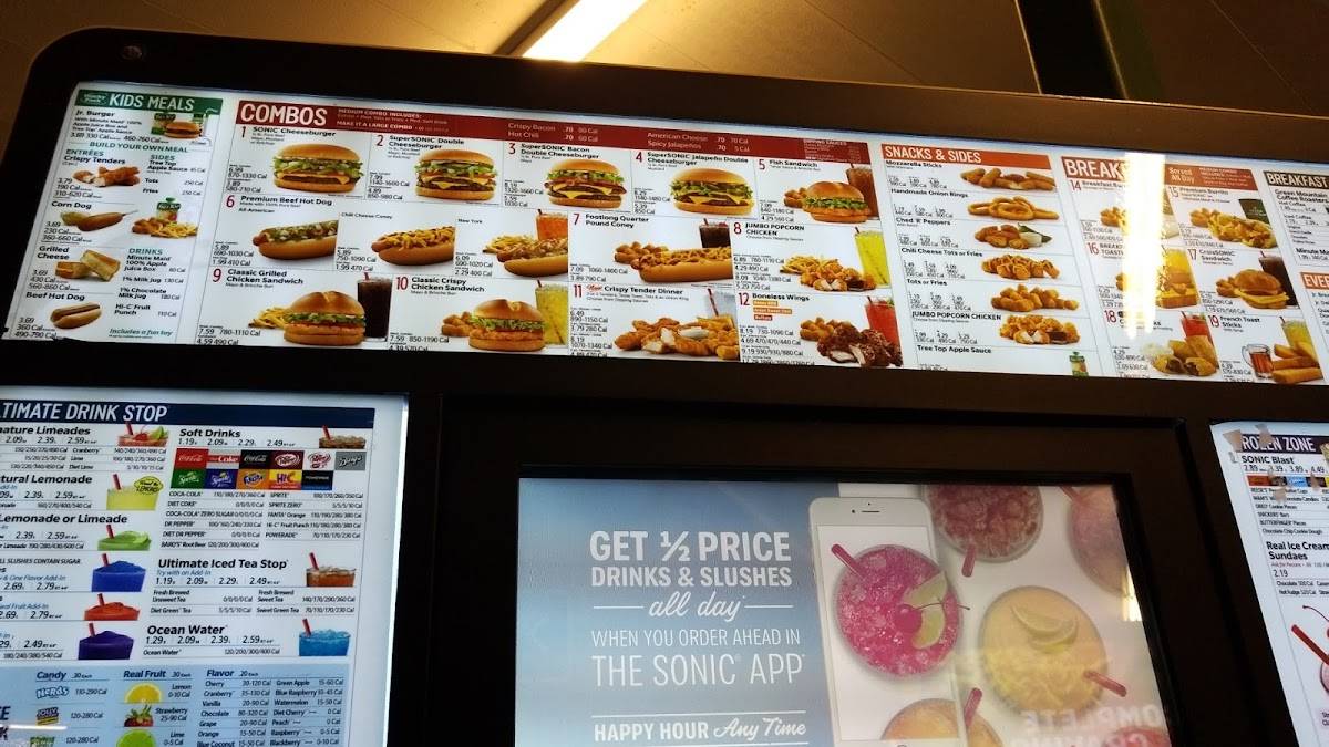 Sonic Drive-In меню