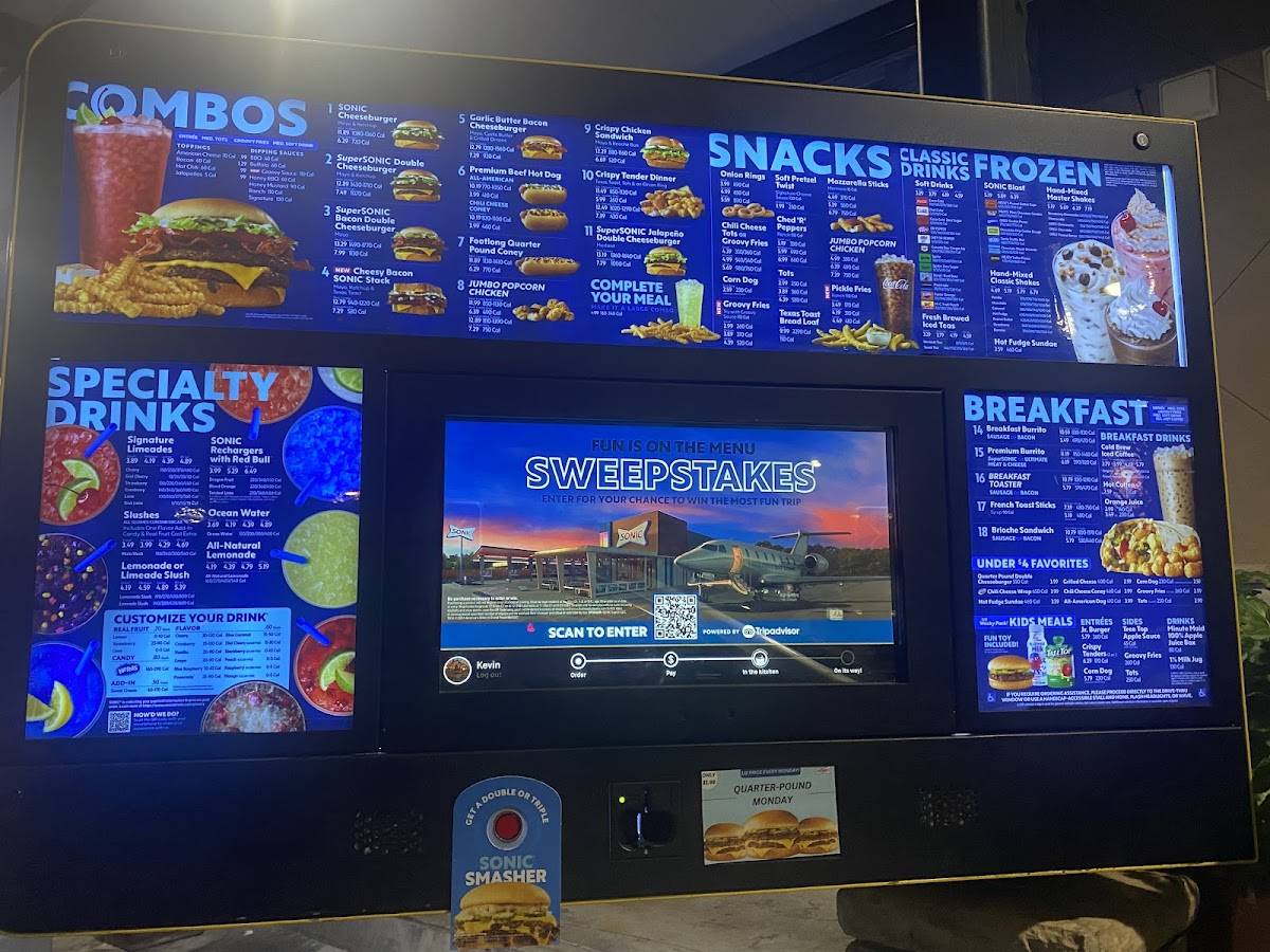 Sonic Drive-In меню