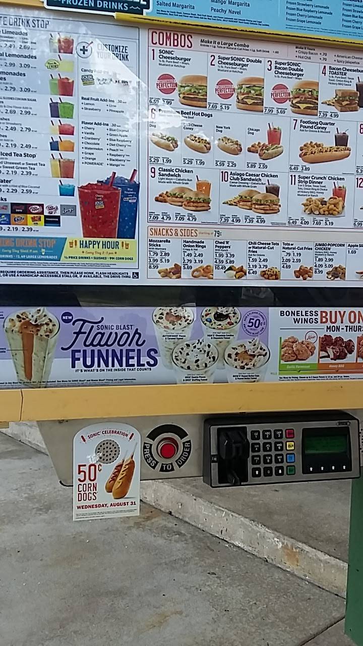 Sonic Drive-In меню