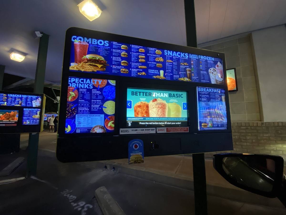 Sonic Drive-In меню