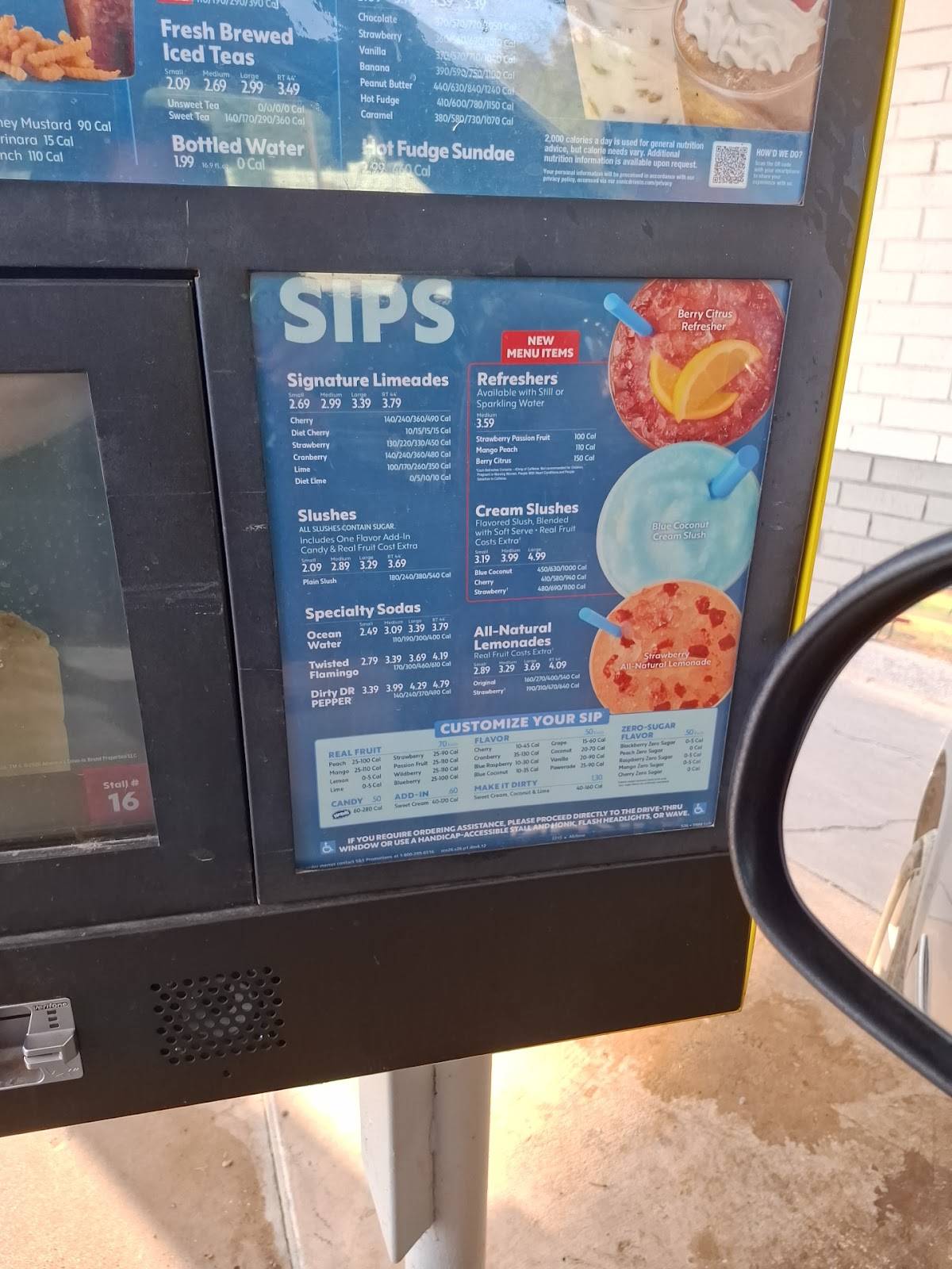 Sonic Drive-In меню