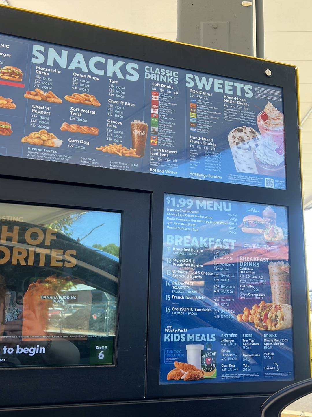 Sonic Drive-In меню