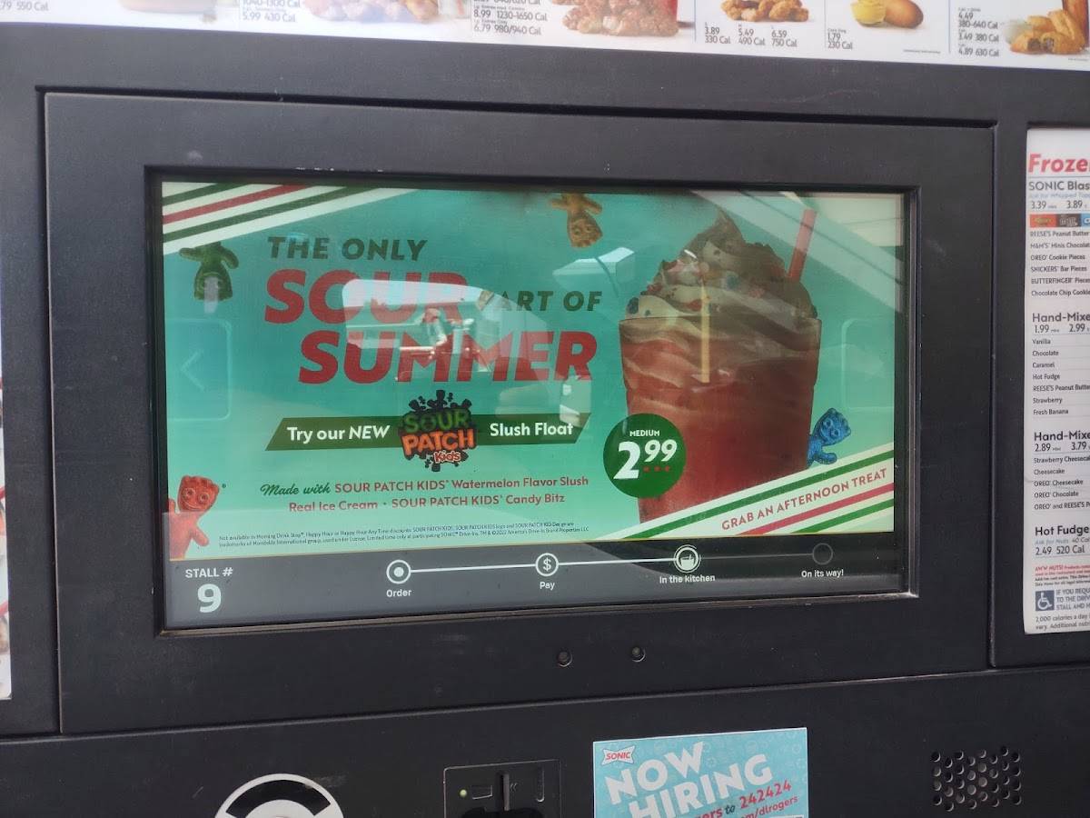 Sonic Drive-In меню