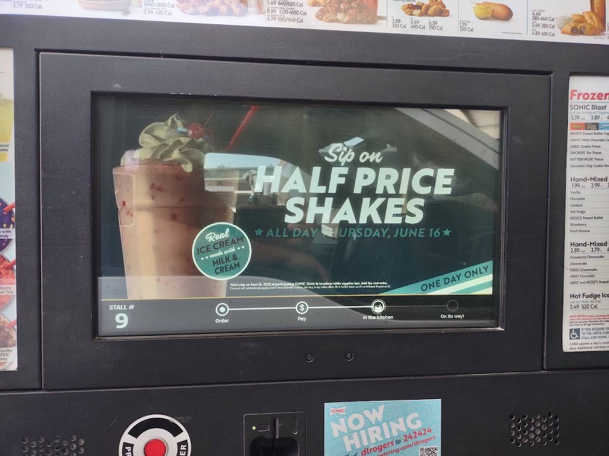 Sonic Drive-In меню