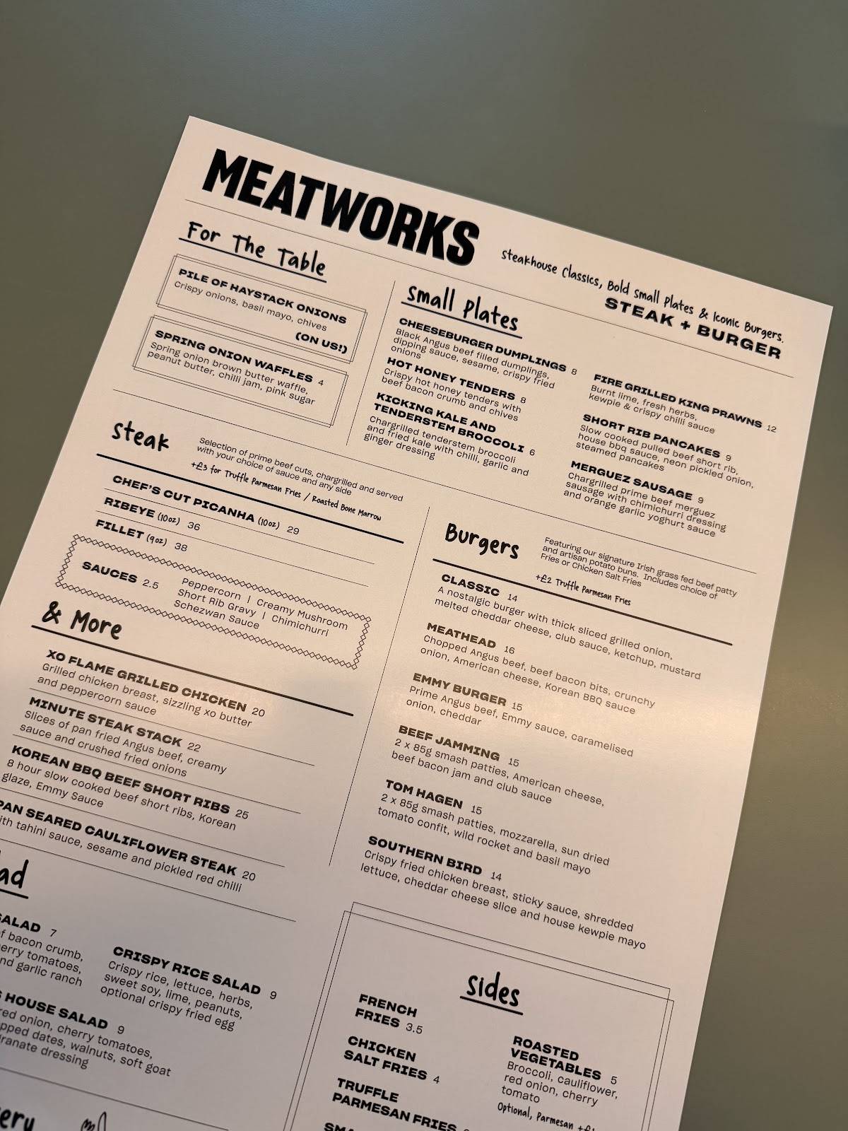 MEATWORKS меню
