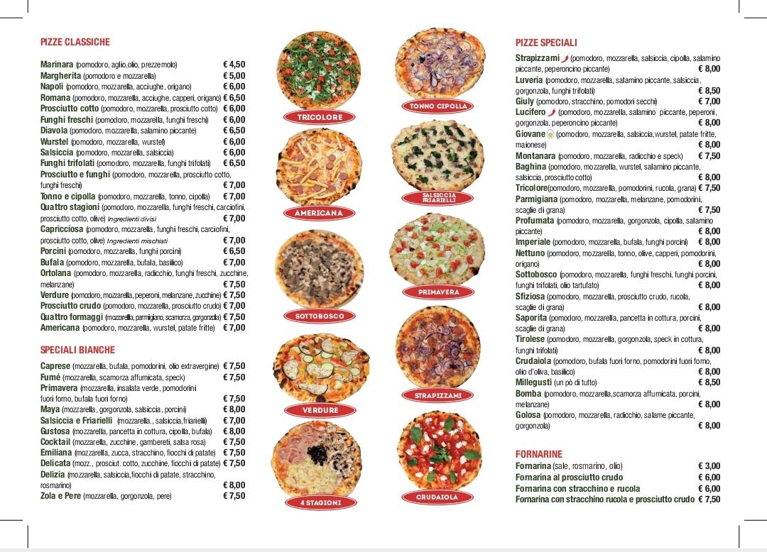 Strapizzami меню