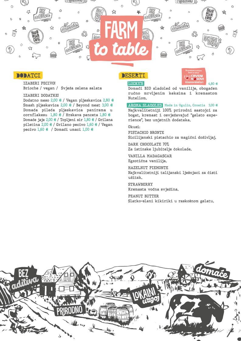 Submarine Burger Rijeka меню